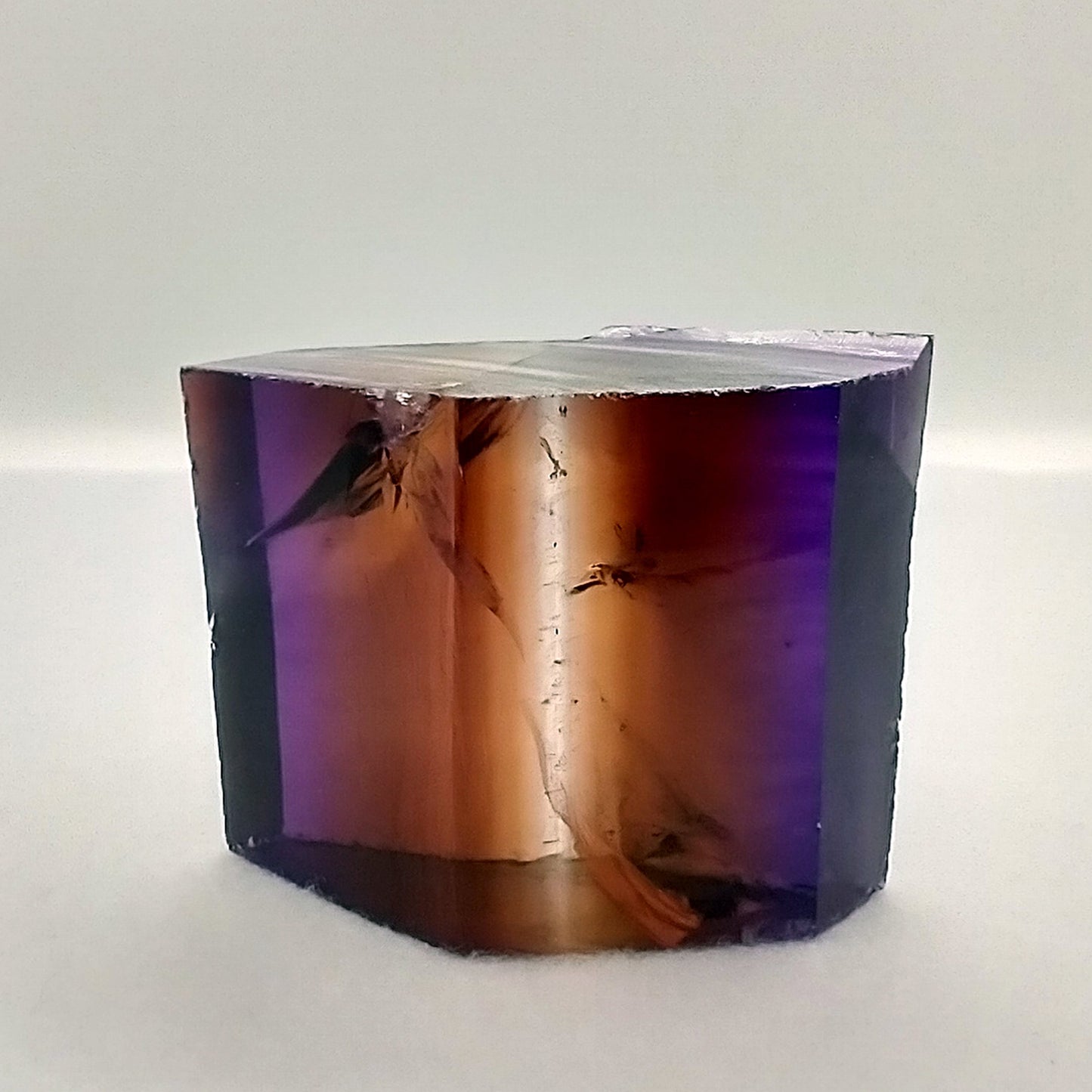 Synthetic Hydrothermal Quartz Ametrine Lab Created Faceting Rough