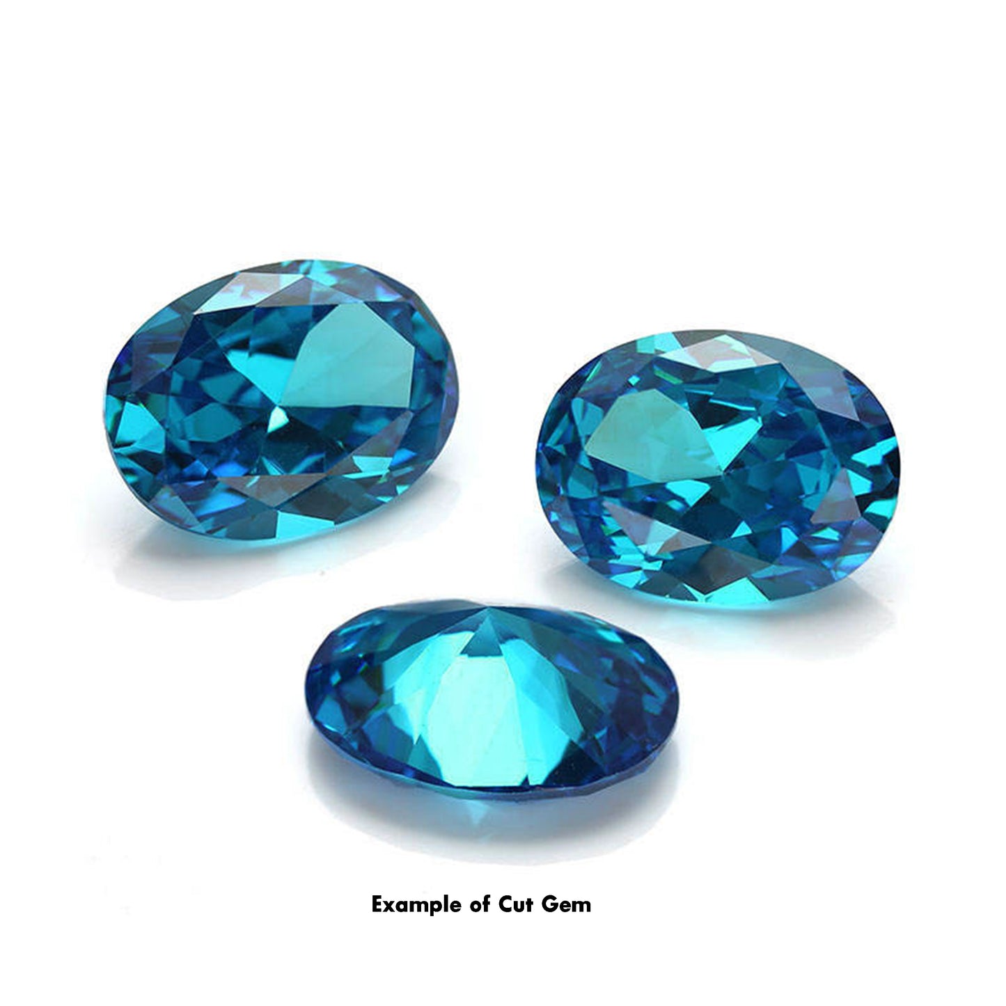 Aqua Cubic Zirconia Lab Created Synthetic Faceting Rough