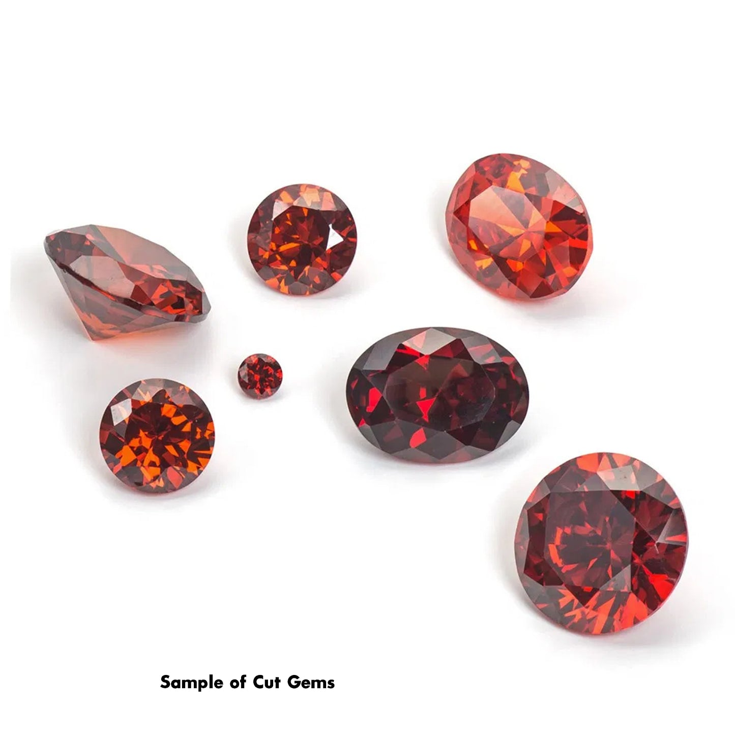 Light Garnet Red Cubic Zirconia Lab Created Synthetic Faceting Rough
