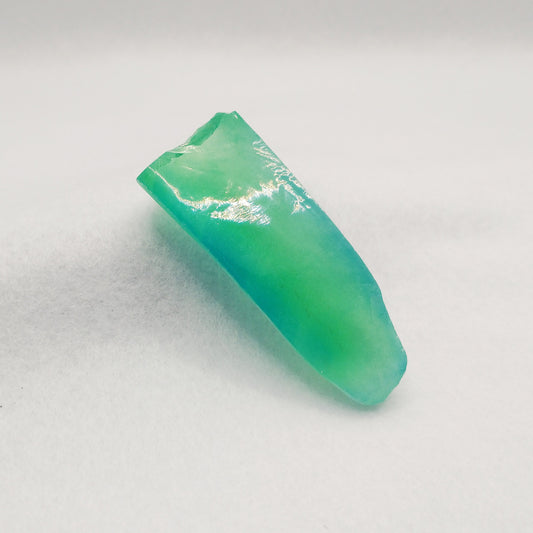 Synthetic Corundum #73 Light Green Lab Created Faceting Rough