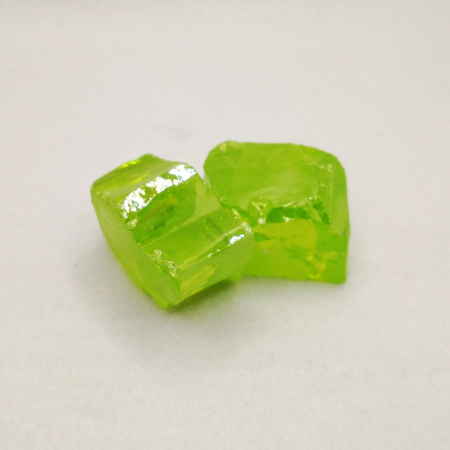 Green Apple Cubic Zirconia Lab Created Synthetic Faceting Rough