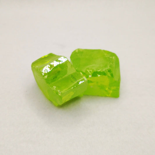 Green Apple Cubic Zirconia Lab Created Synthetic Faceting Rough