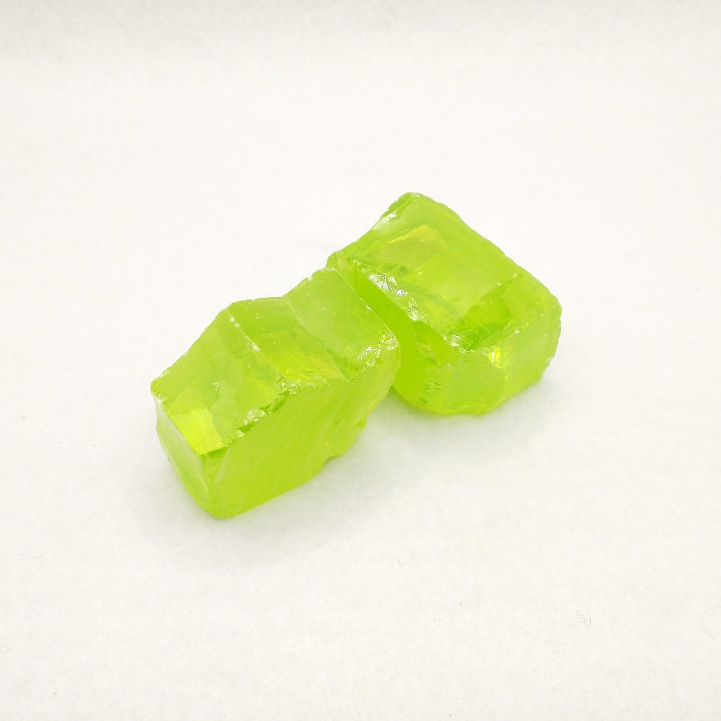 Green Apple Cubic Zirconia Lab Created Synthetic Faceting Rough