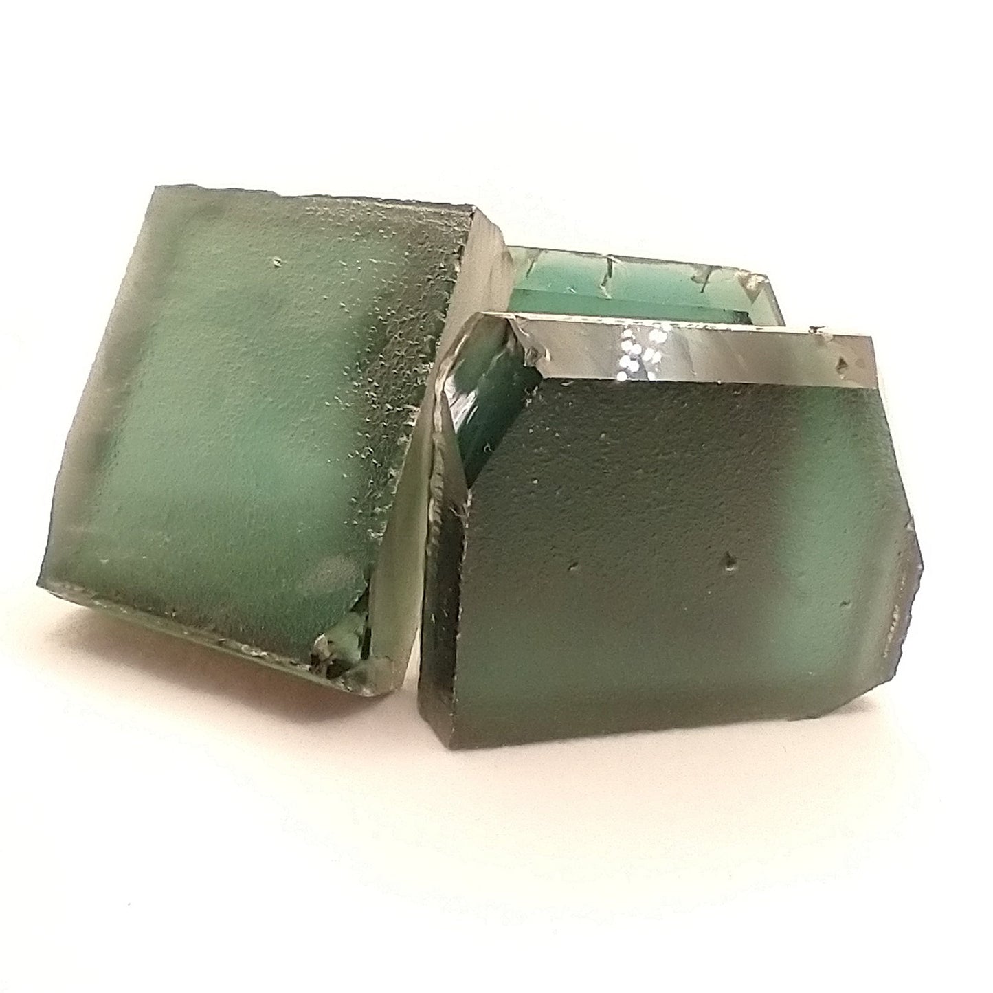 Synthetic Hydrothermal Quartz Green Lab Created Faceting Rough