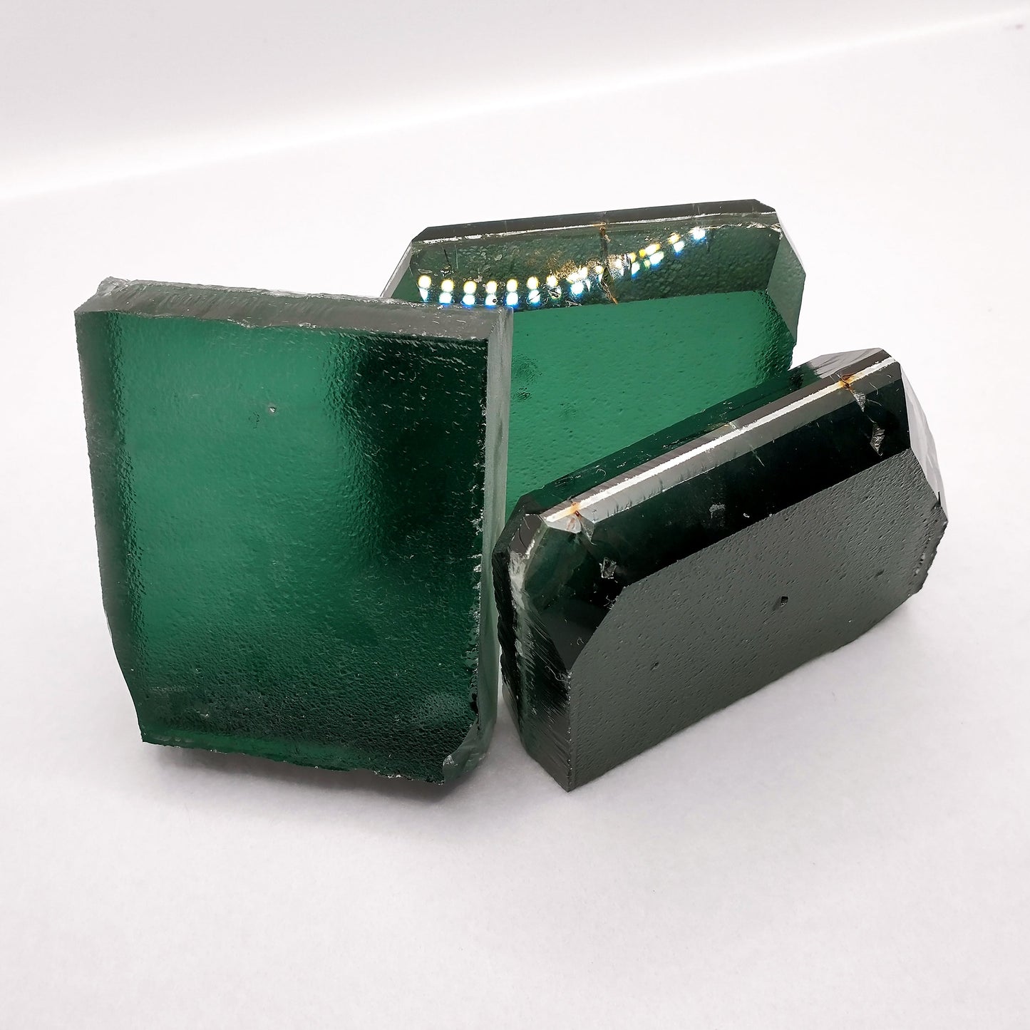 Synthetic Hydrothermal Quartz Green Lab Created Faceting Rough