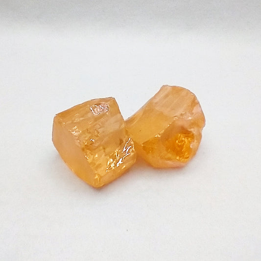 Peach Morganite UV Reactive Cubic Zirconia Lab Created Synthetic Faceting Rough