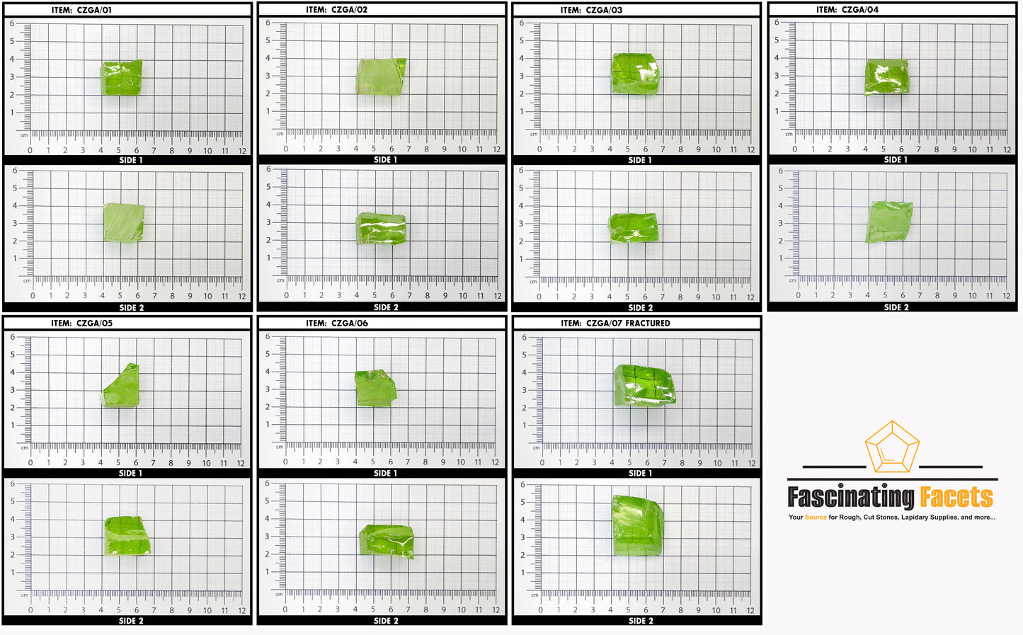 Green Apple Cubic Zirconia Lab Created Synthetic Faceting Rough