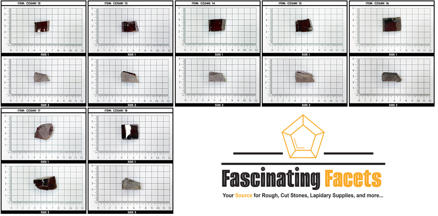 Light Garnet Red Cubic Zirconia Lab Created Synthetic Faceting Rough
