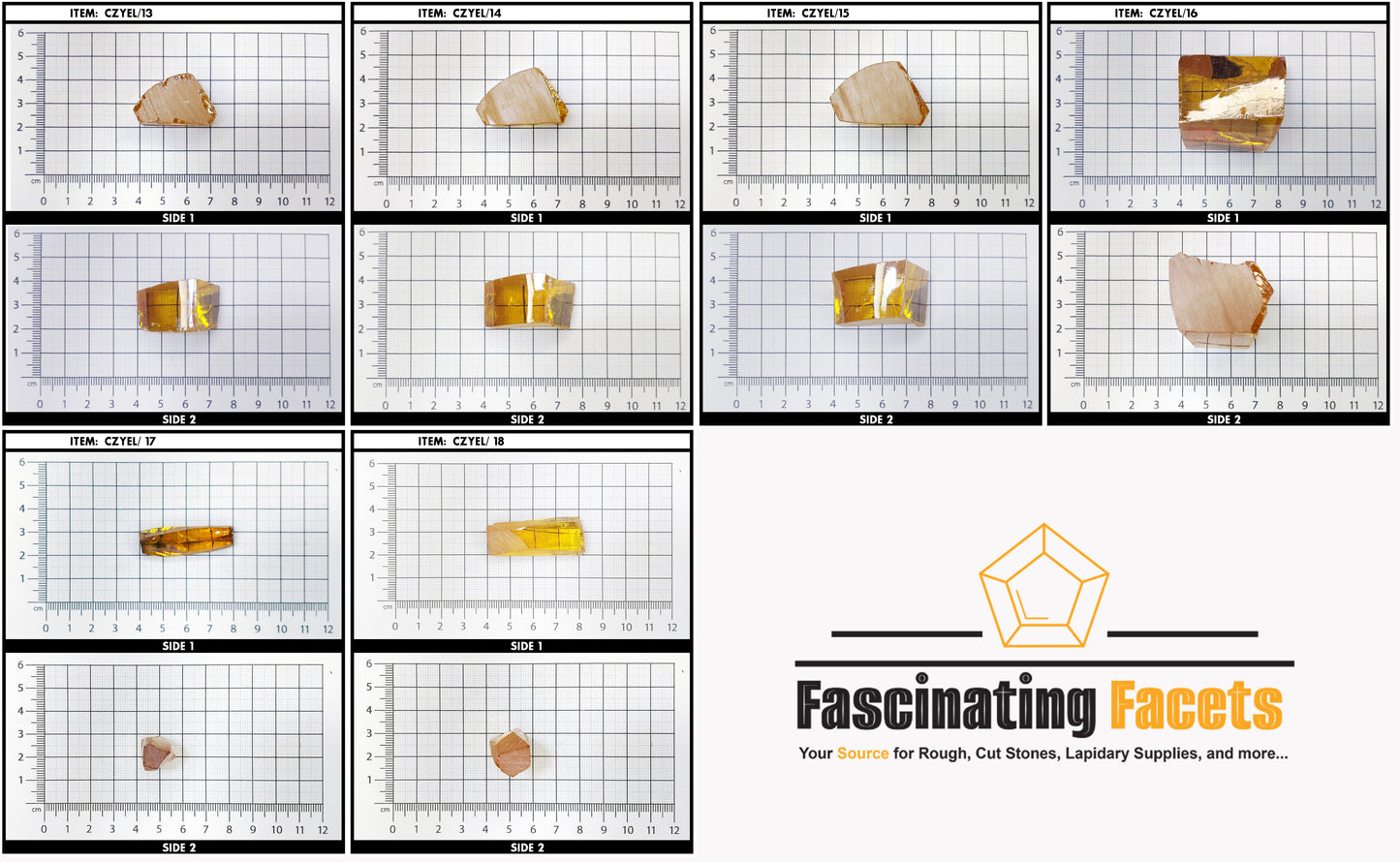 Yellow Cubic Zirconia Lab Created Synthetic Faceting Rough