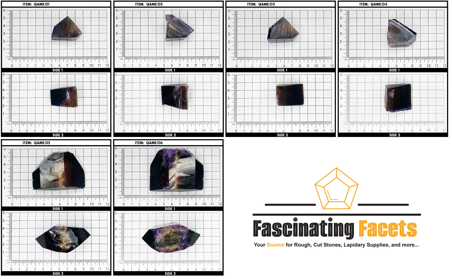 Synthetic Hydrothermal Quartz Ametrine Lab Created Faceting Rough