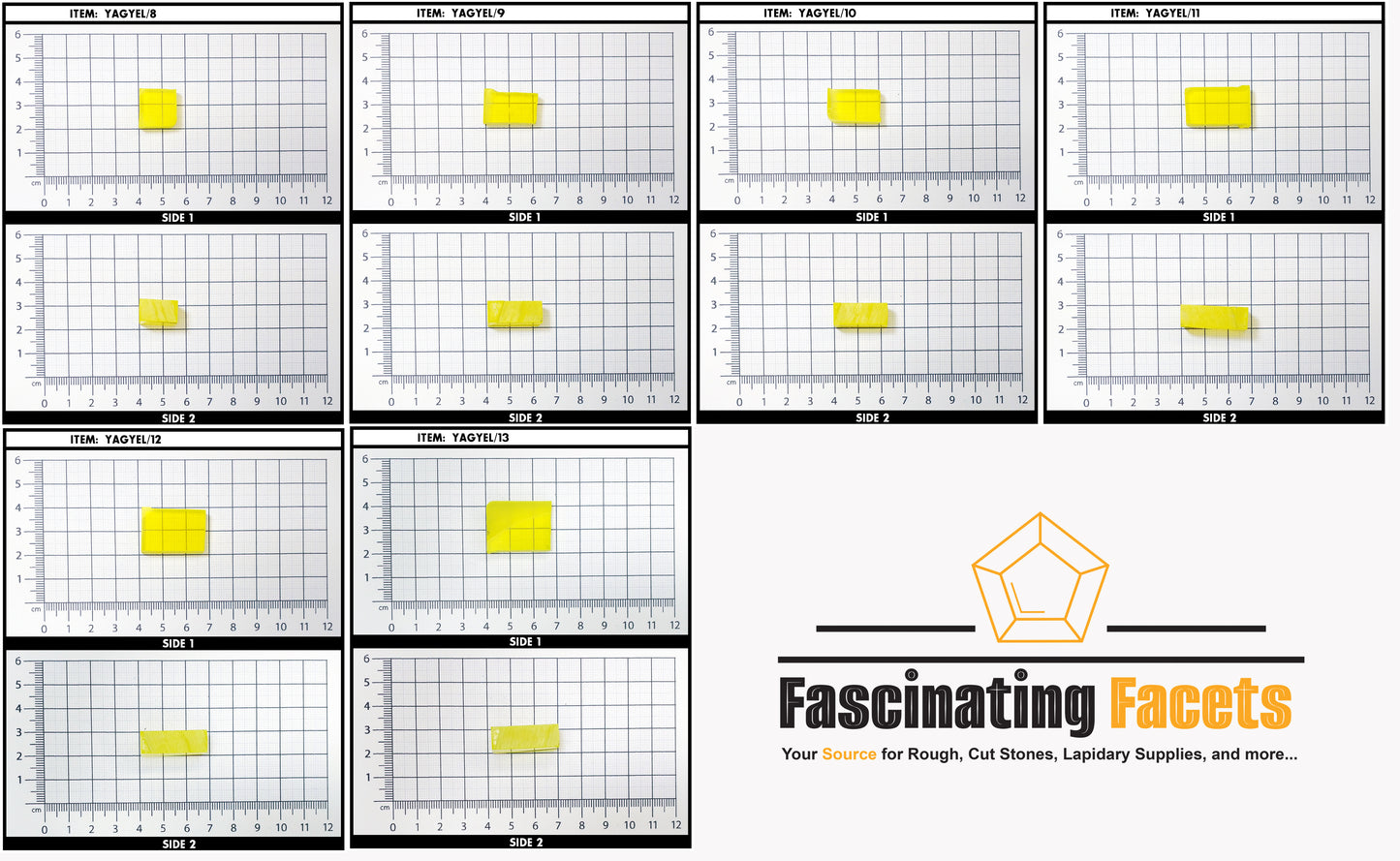 Fluorescent Yellow YAG Lab Created Synthetic Faceting Rough