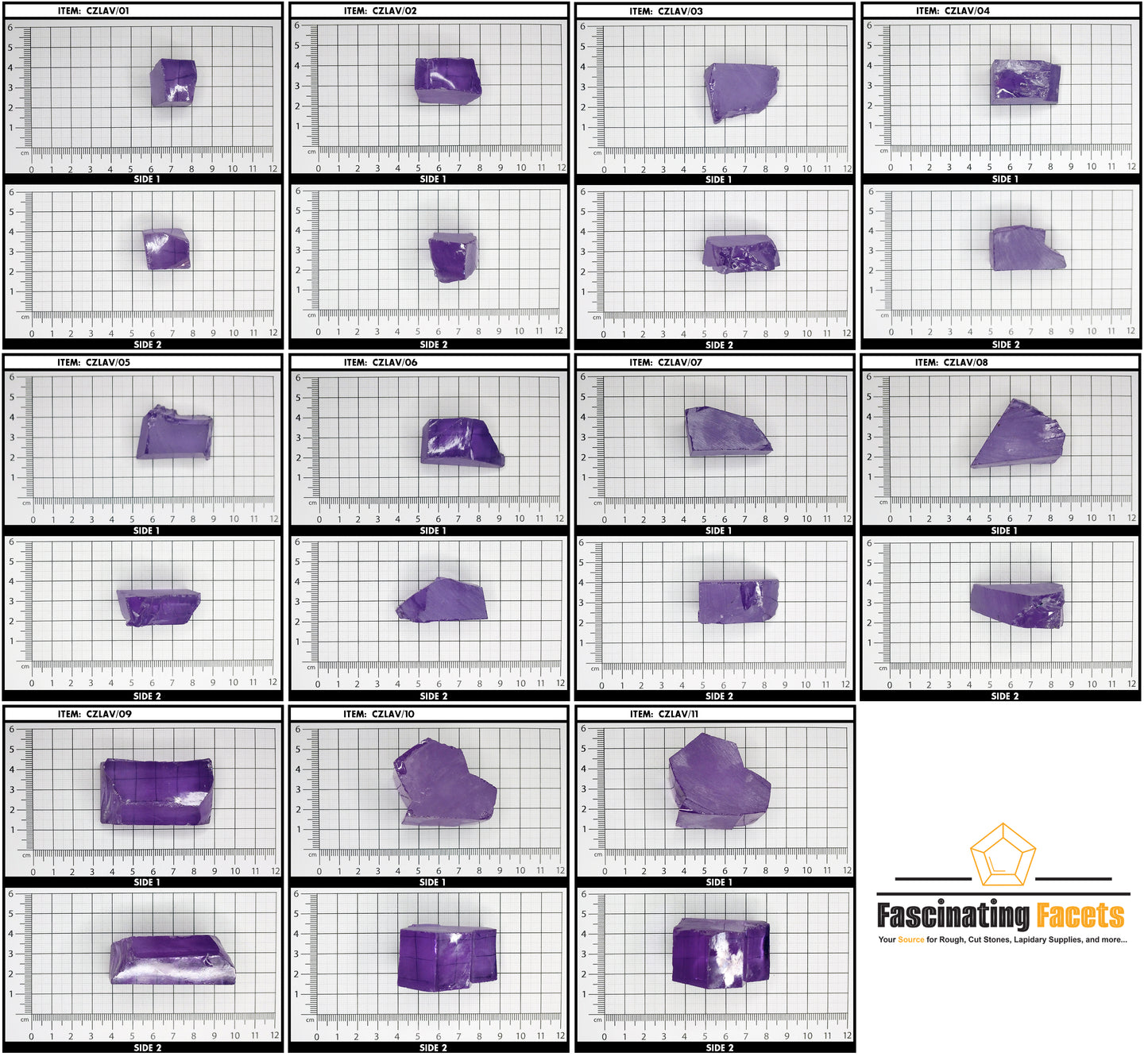 Lavender Cubic Zirconia Lab Created Synthetic Faceting Rough
