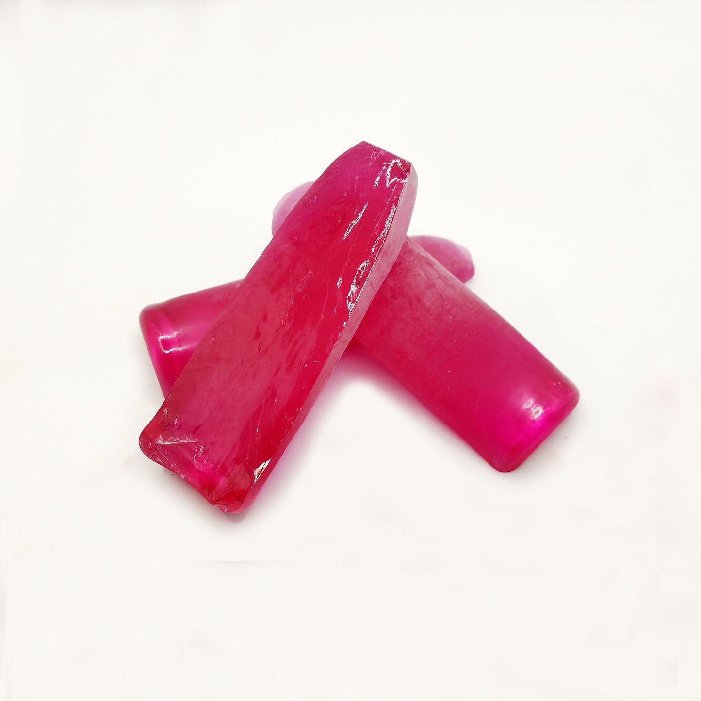 Synthetic Corundum #3 Reddish Pink Lab Created Faceting Rough