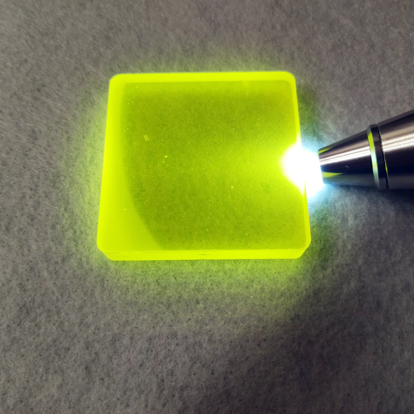 Fluorescent Yellow YAG Lab Created Synthetic Faceting Rough