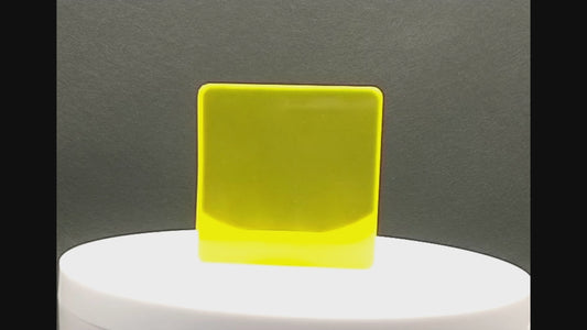 Fluorescent Yellow YAG Lab Created Synthetic Faceting Rough